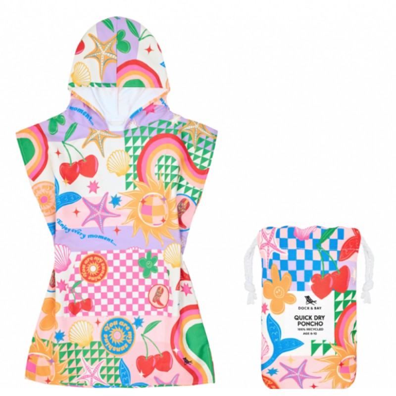 Dock & Bay Poncho - Good Vibes Club - Small (Age 3 to 5) (66x49cm) (1011625427)