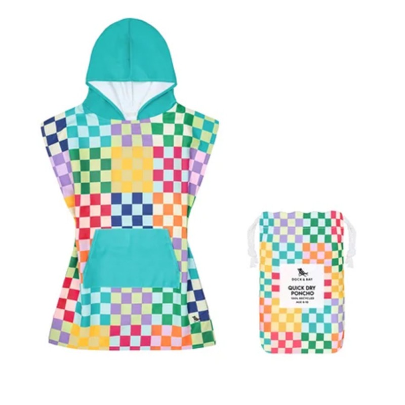Dock & Bay Poncho - Check Me Out  - Medium - (Age 6 to 10) (75x55cm) (1011625441)