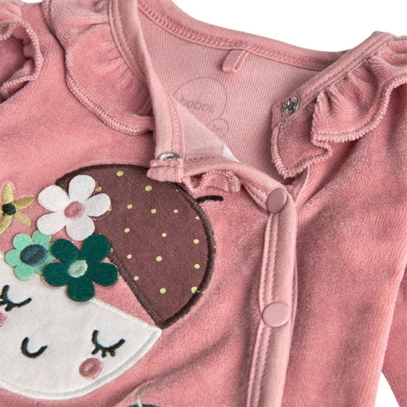Boboli Velour play suit for baby girl -BCI (142085 3919)