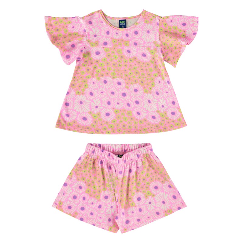 Bee Loop Set - Single jersey blouse and shorts (18030 Pink)