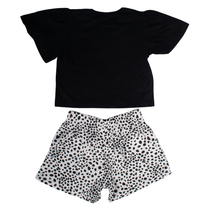 Bee Loop SET - SINGLE JERSEY CROP TOP AND SHORTS (18196 Black)