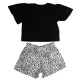 Bee Loop SET - SINGLE JERSEY CROP TOP AND SHORTS (18196 Black)