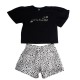 Bee Loop SET - SINGLE JERSEY CROP TOP AND SHORTS (18196 Black)