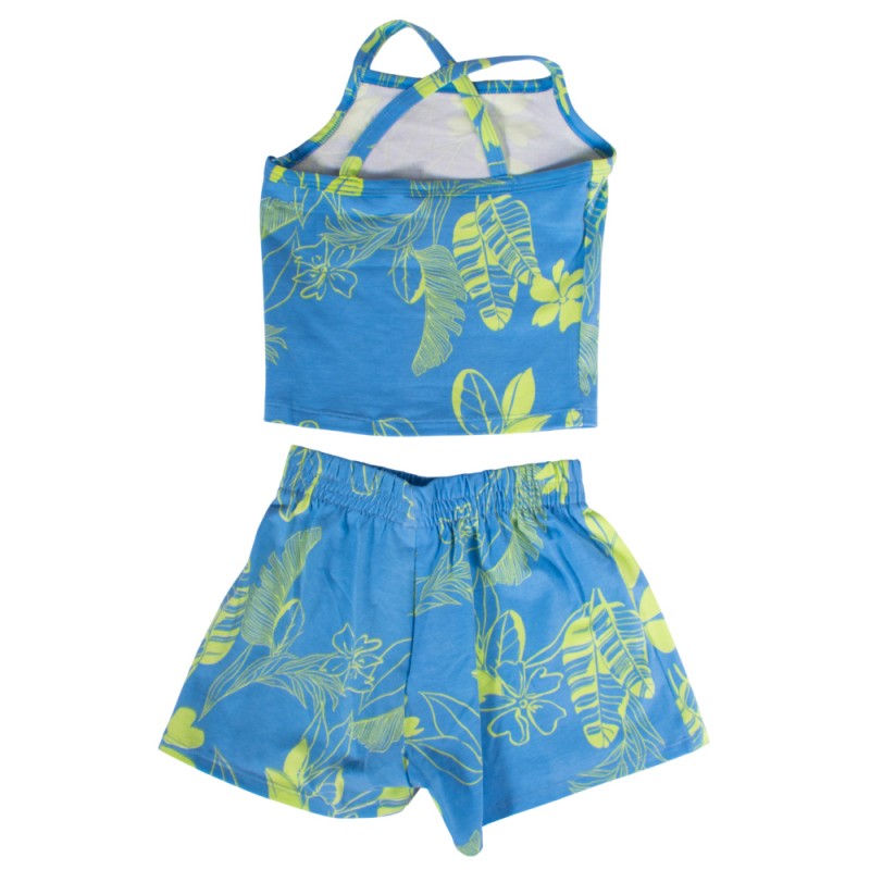 Bee Loop SET - ELASTANE JERSEY CROPPED TANK TOP AND SHORTS (18209 Blue)
