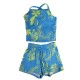 Bee Loop SET - ELASTANE JERSEY CROPPED TANK TOP AND SHORTS (18209 Blue)