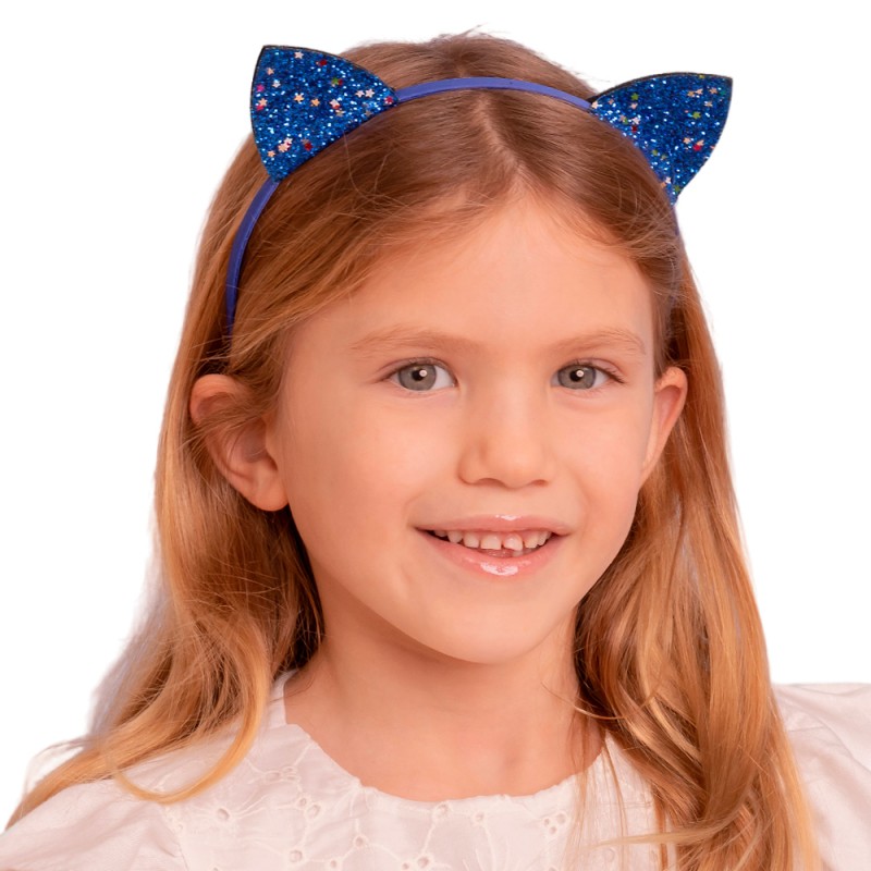 SIENA Handcrafted headband with shiny glitter cat hears (200107147 X)