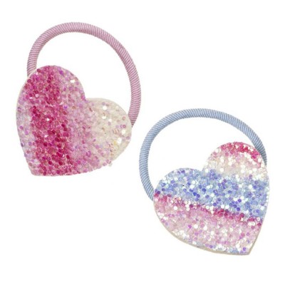 SIENA Pastel tones multicolor glitter heart hair elastic (204107343 0)