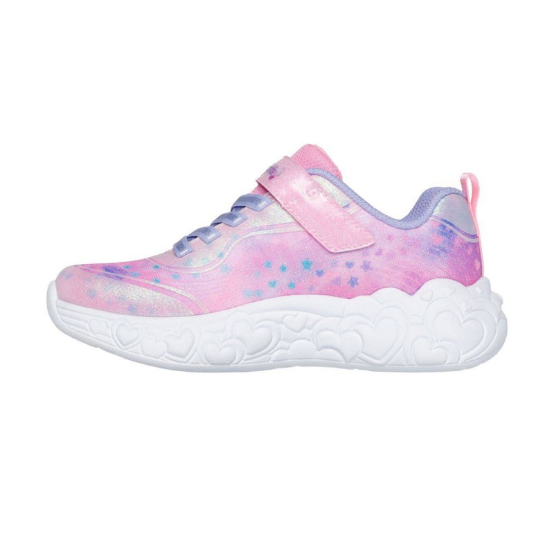 Skechers Lighted Satin Gore & Strap W/ Sparkle Mesh & Glitter Overlays (302696L LVMT)