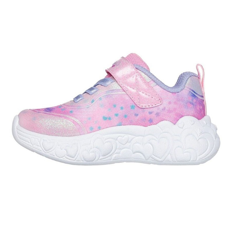 Skechers Lighted Satin Gore & Strap W/ Sparkle Mesh & Glitter Overlays (302696N LPMT)