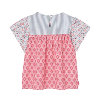 Boboli Poplin blouse combined for girl -BCI (303051 9798)