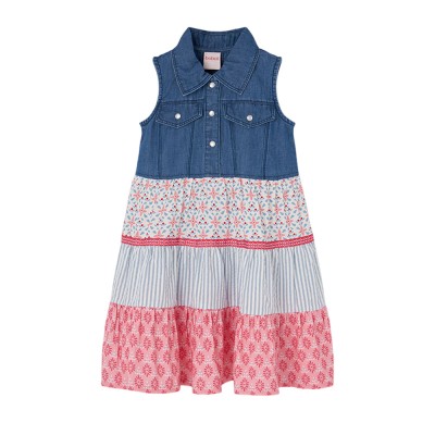 Boboli Denim dress combined for girl -BCI (303130 BLUE)