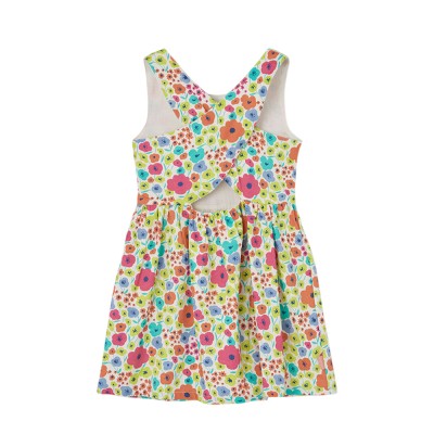 Boboli Satin dress floral for girl -BCI (313041 9801)