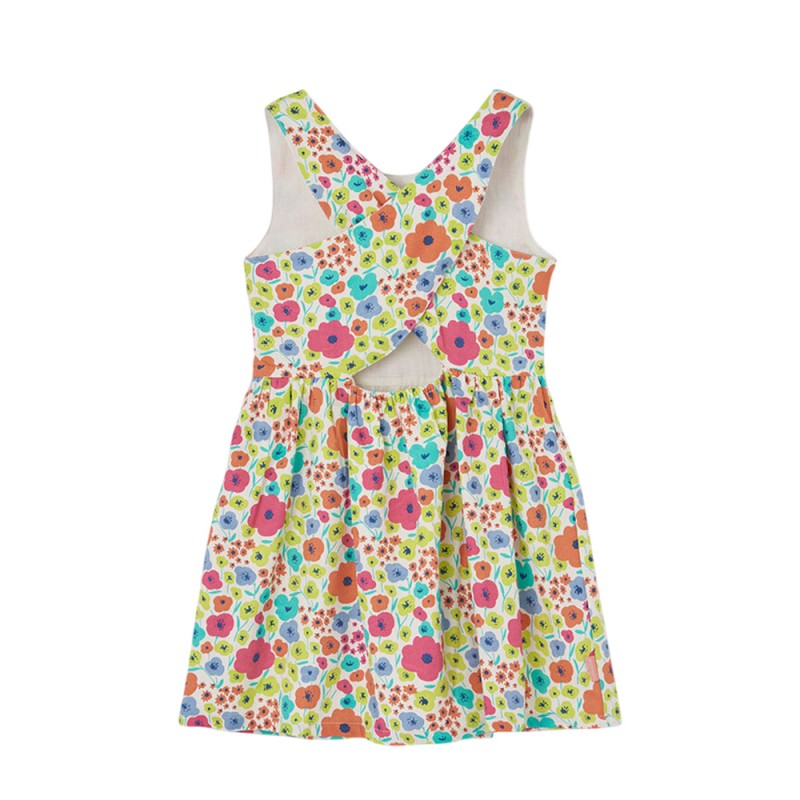 Boboli Satin dress floral for girl -BCI (313041 9801)