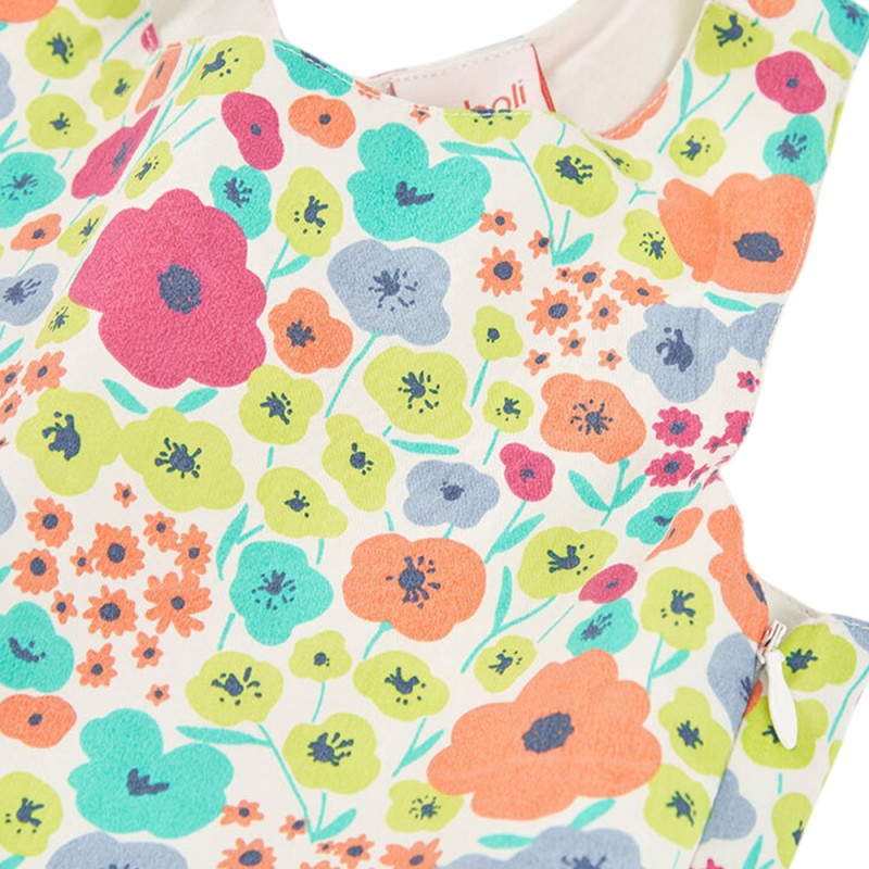Boboli Satin dress floral for girl -BCI (313041 9801)