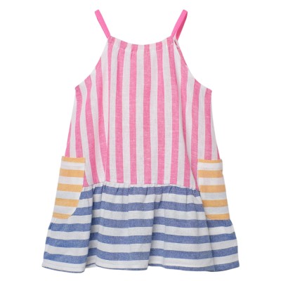 Boboli Linen dress striped for girl (343033 9811)