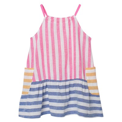 Boboli Linen dress striped for girl (343033 9811)