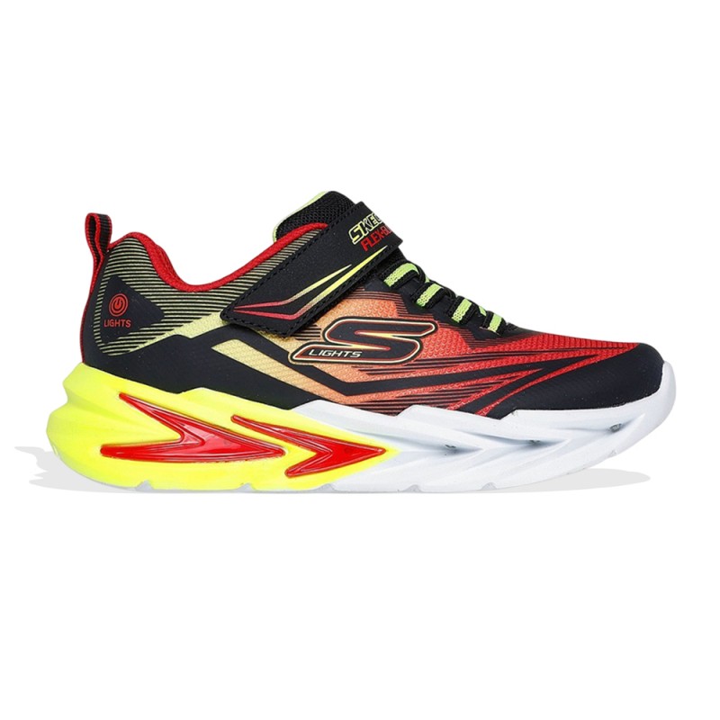 Skechers Lighted Gore & Strap Sneaker W/ Midsole Techpiece (400139L BKRD)