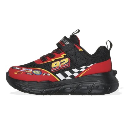 Skechers Gore & Strap Sneaker W/ Vehicle Details & Tire Outsole (402303N BKRD) Skechers Gore & Strap Sneaker W/ Vehicle Details & Tire Outsole (402303N BKRD)