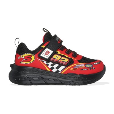 Skechers Gore & Strap Sneaker W/ Vehicle Details & Tire Outsole (402303N BKRD)