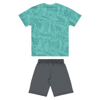 Up Baby Set - Slub jersey T-Shirt and sweat bermuda (45511 Green)