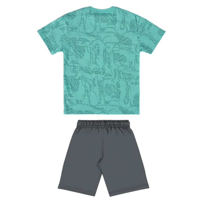 Up Baby Set - Slub jersey T-Shirt and sweat bermuda (45511 Green)