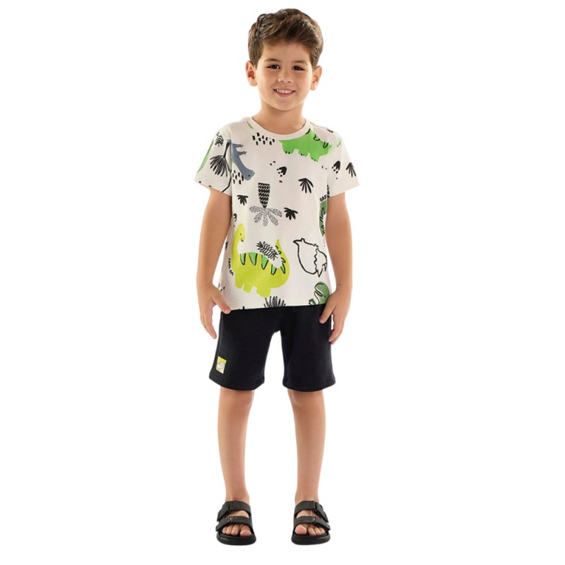 Up Baby Set - Single jersey T-Shirt and slub sweat bermuda (45515 White)