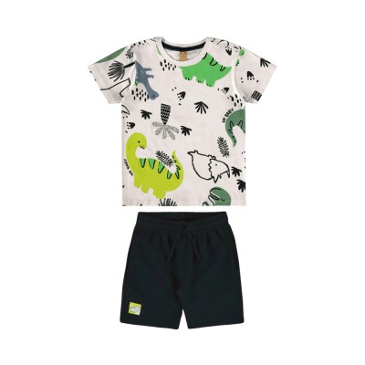 Up Baby Set - Single jersey T-Shirt and slub sweat bermuda (45515 White)