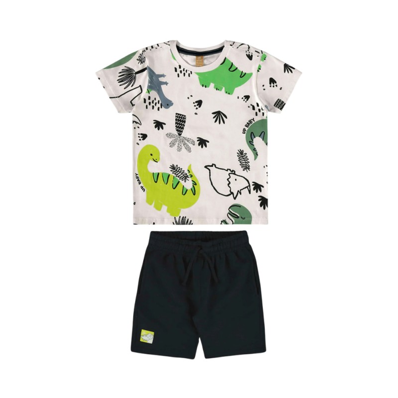 Up Baby Set - Single jersey T-Shirt and slub sweat bermuda (45515 White)
