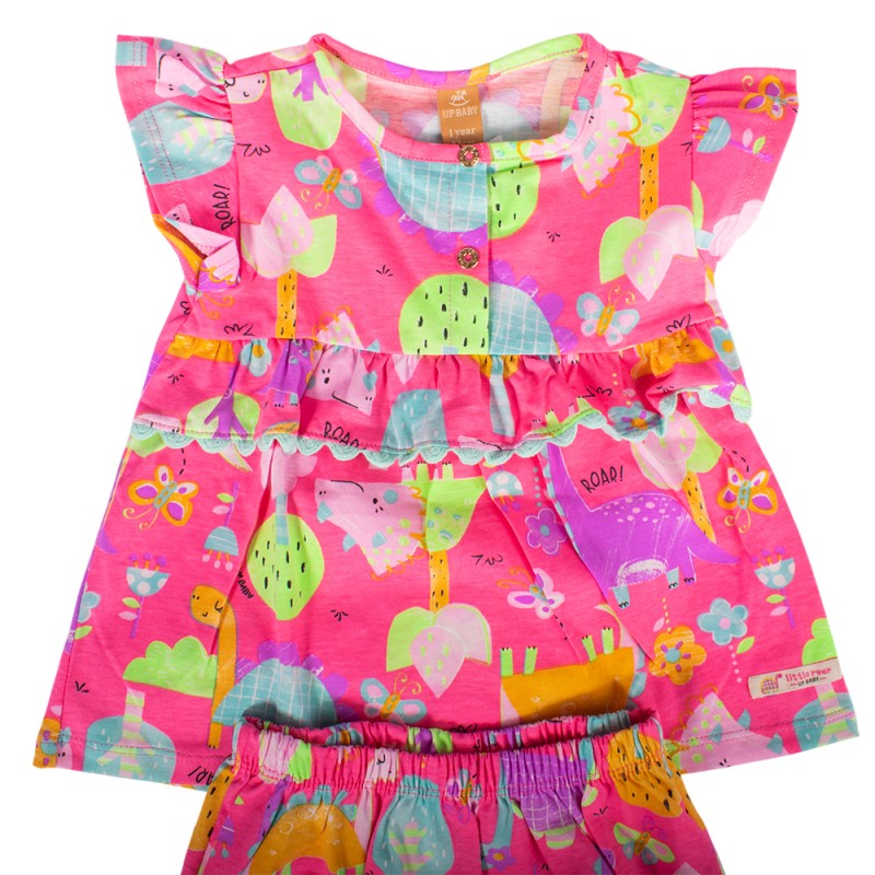 Up Baby SET - SINGLE JERSEY BLOUSE AND UNDERWEAR (46389 Neon Pink)