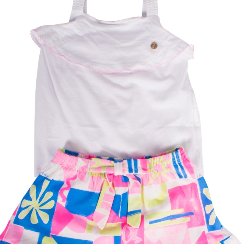 Up Baby SET - SINGLE JERSEY BLOUSE AND SKIRT (46837 White)