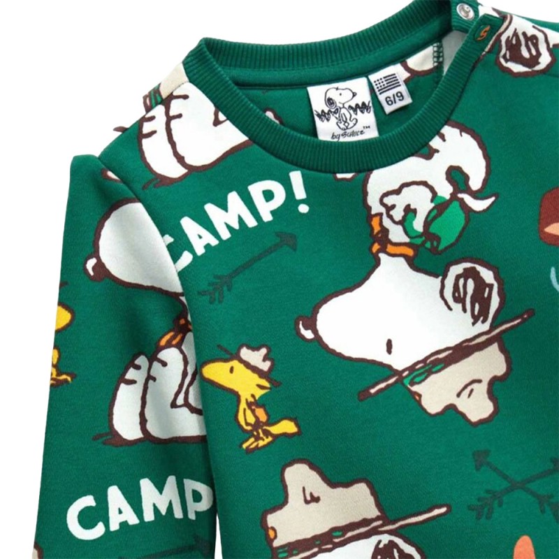 Original Marines OUT AND ABOUT PEANUTS FELPATOP GCollo BABY BOY ΜΠΛΟΥΖΑ ΠΑΙΔΙΚΟ BOY (DEAV0692NM PINE GREEN)