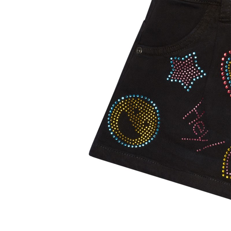 NATH DENIM SHORT HEY THE SUMMER DIARY (KG08H401S1 BLACK)