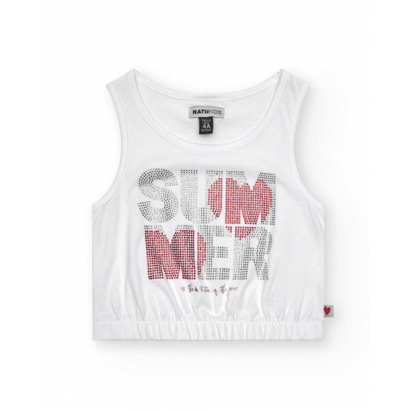 NATH TANK TOP BERRY STRAWBERRY SORBET (KG08T504W1 WHITE)