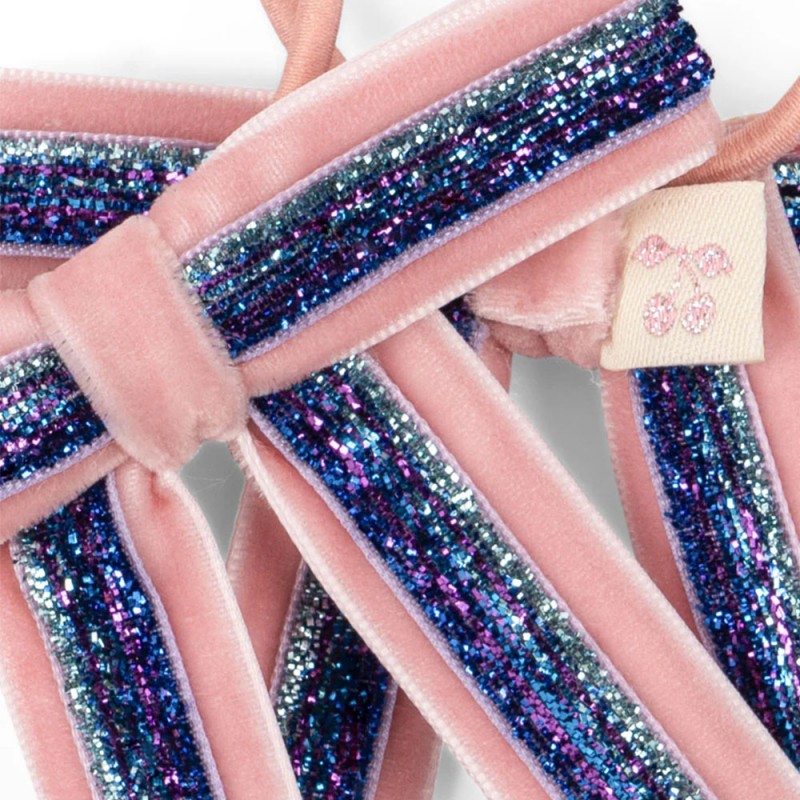 Konges Slojd 2 PACK VELVET BOW ELASTIC (KS101787 MELLOW ROSE)