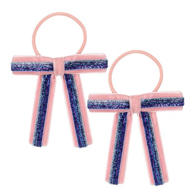 Konges Slojd 2 PACK VELVET BOW ELASTIC (KS101787 MELLOW ROSE)
