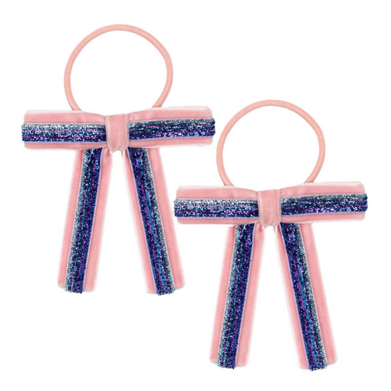 Konges Slojd 2 PACK VELVET BOW ELASTIC (KS101787 MELLOW ROSE)