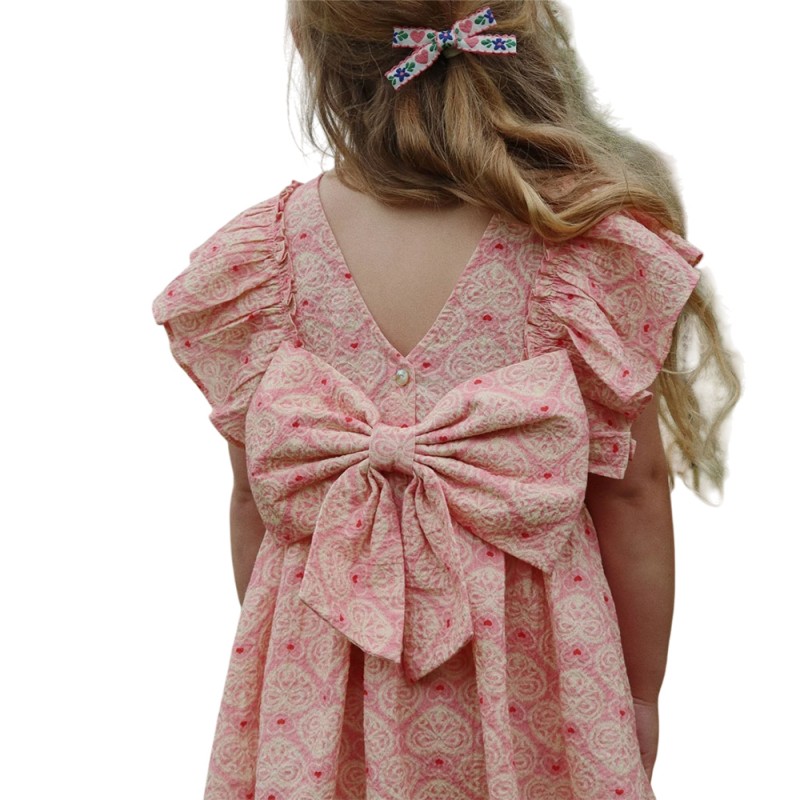 Konges Slojd AVA BOW DRESS GOTS (KS102444 LACY PINK)