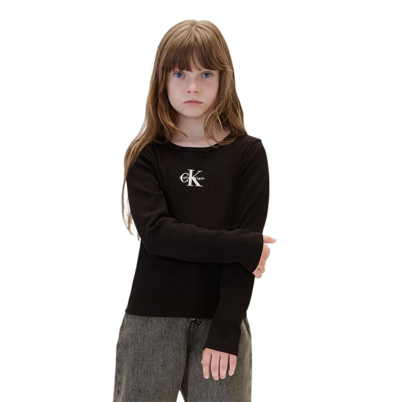 Calvin Klein MONOLOGO RIB LS T-SHIRT (LVCKFJB06G BEH) Calvin Klein MONOLOGO RIB LS T-SHIRT (LVCKFJB06G BEH)
