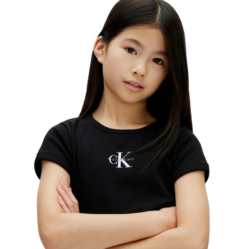 Calvin Klein MONOLOGO RIB BABY TEE (LVCKSJB11G BEH)
