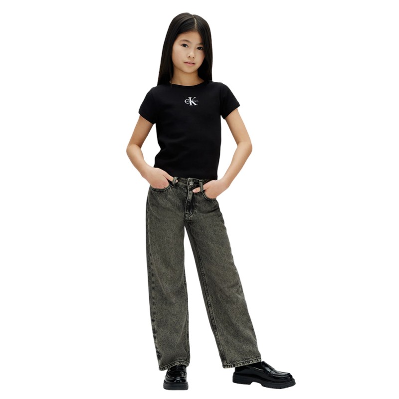 Calvin Klein MONOLOGO RIB BABY TEE (LVCKSJB11G BEH)