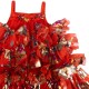 Angel's Face REMI FOIL FLORAL PRINT RUFFLE DRESS (SU26REMI TANGERINE)