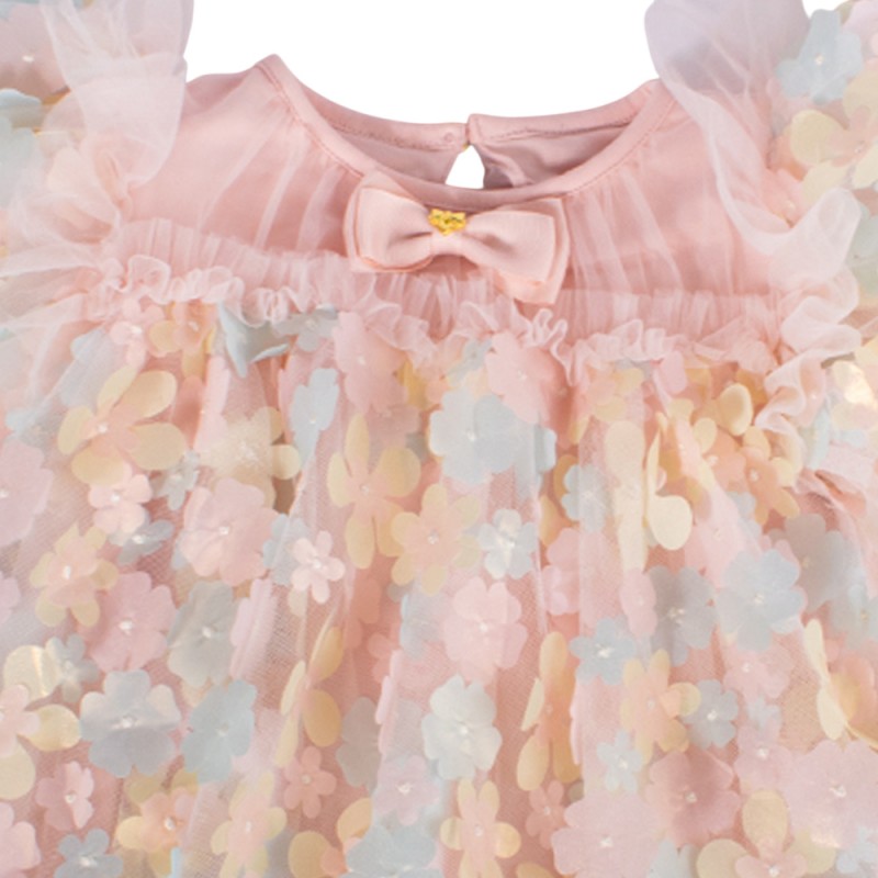 Angel's Face MARLOWE 3D MULTI FLOWER TULLE DRESS (SU26_MARLOWE BLUSH MULTI)